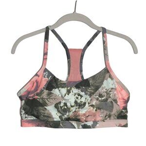 Fabletics Women’s Sports Bra Floral Green Pink -  Size Medium